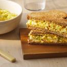 <p>This delicious egg salad recipe is the perfect choice for sandwiches, wraps and more. The filling spread can be made ahead of time, which makes this recipe great for meal prep. Creamy, crunchy and satisfying, this easy egg salad recipe has it all. Celery hearts, which are the inner ribs of celery, are more tender than stalks and add a mildly salty and briny flavor. Learn <a href="https://www.eatingwell.com/article/33012/the-right-way-to-boil-an-egg/" rel="nofollow noopener" target="_blank" data-ylk="slk:how to make hard-boiled eggs;elm:context_link;itc:0;sec:content-canvas" class="link ">how to make hard-boiled eggs</a> at home, or buy ready-to-eat ones from the store. Serve this egg salad on top of a bed of greens, sandwich it between slices of whole-wheat bread or pair it with carrot and celery sticks. <a href="https://www.eatingwell.com/recipe/8032579/best-egg-salad-recipe/" rel="nofollow noopener" target="_blank" data-ylk="slk:View Recipe;elm:context_link;itc:0;sec:content-canvas" class="link ">View Recipe</a></p>