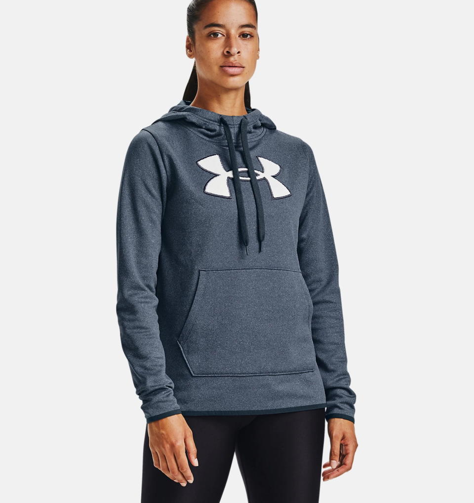 Women's Armour Fleece Big Logo Shine Hoodie. Image via Under Armour.