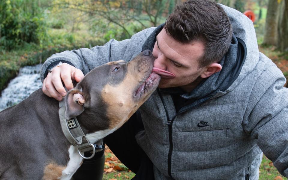 Ben Spencer and his Bully XL dog Zola