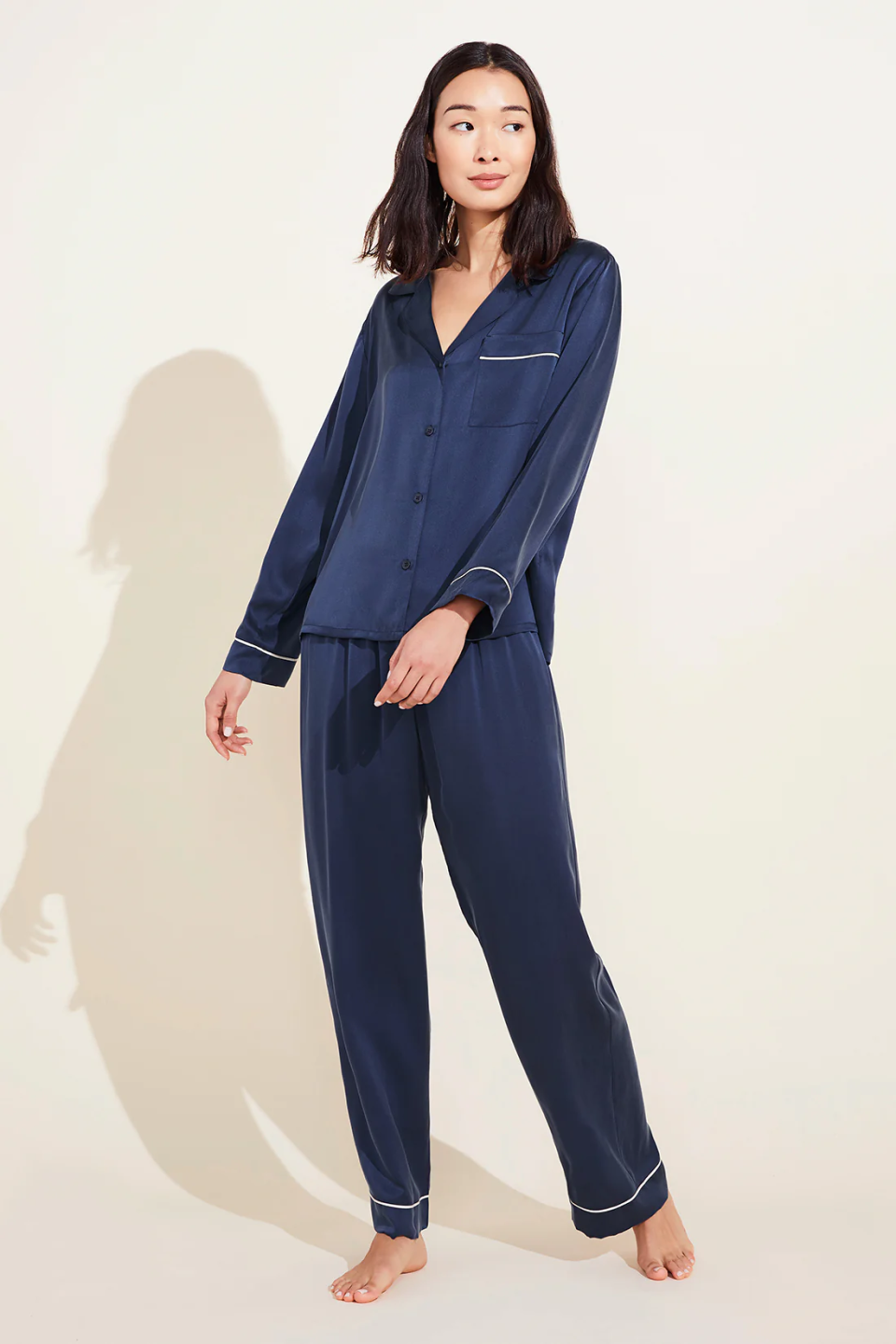 Eberjey Inez Washable Silk Long Pajamas