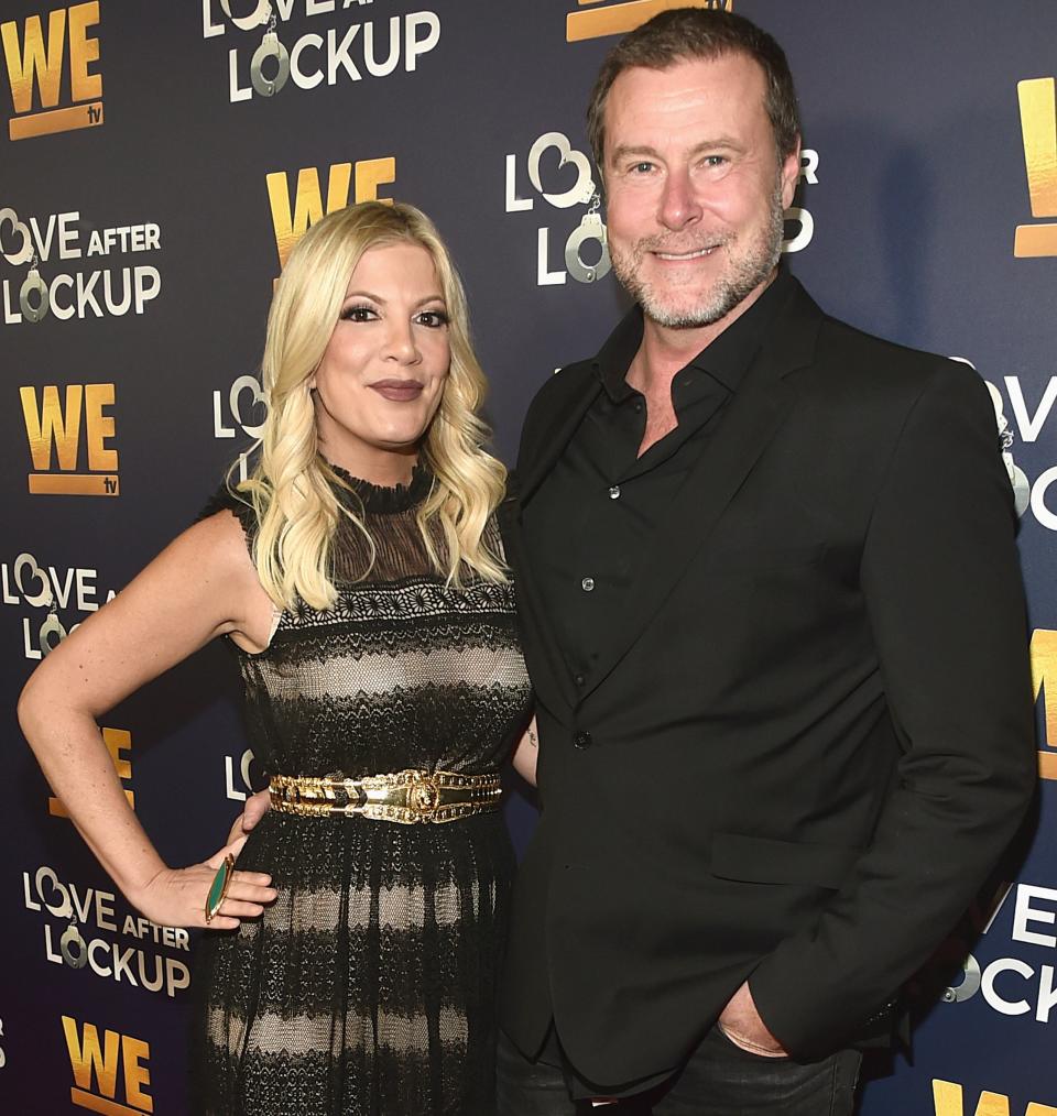 During an episode of his podcast, <em>Daddy Issues</em>, McDermott shared that he and Spelling use an "amazing" and "fantastic" <a href="https://people.com/tv/dean-mcdermott-tori-spelling-use-cbd-lube-for-sex/" rel="nofollow noopener" target="_blank" data-ylk="slk:CBD lube;elm:context_link;itc:0;sec:content-canvas" class="link ">CBD lube</a> and that the couple has sex every day. "It never stops," he said. "My wife is so f------ sexy."