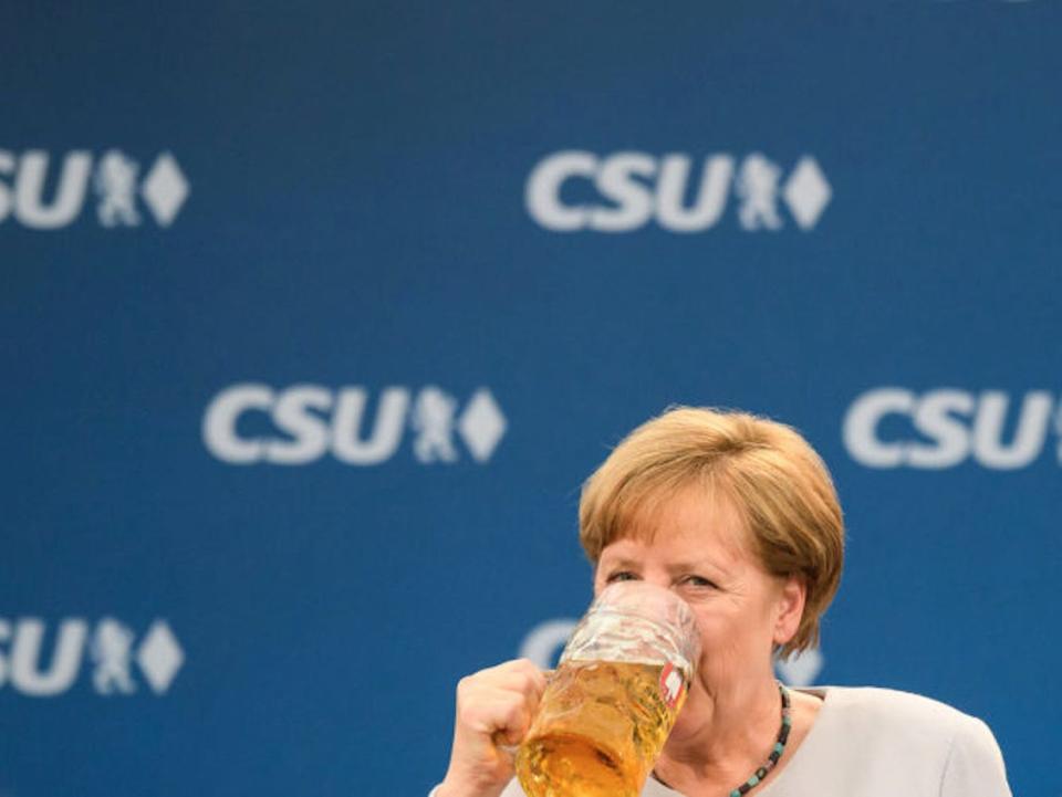Angela Merkel German Chancellor Beer