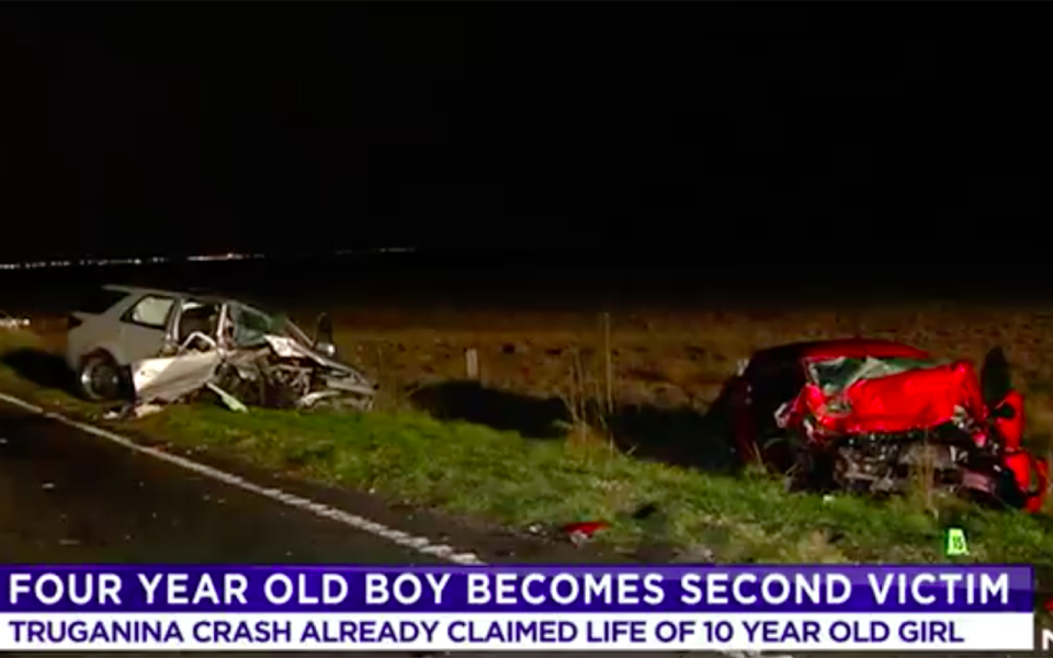 A Ford Territory hit their family’s car head-on as it overtook another vehicle at Truganina. Source: 7 News