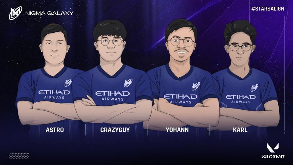 Nigma Galaxy's new VALORANT roster will be comprised of Filipino players Carlo 