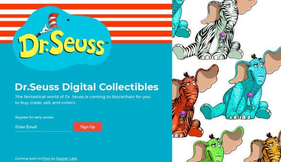 Dr. Seuss digital collectibles are based on blockchain technology.