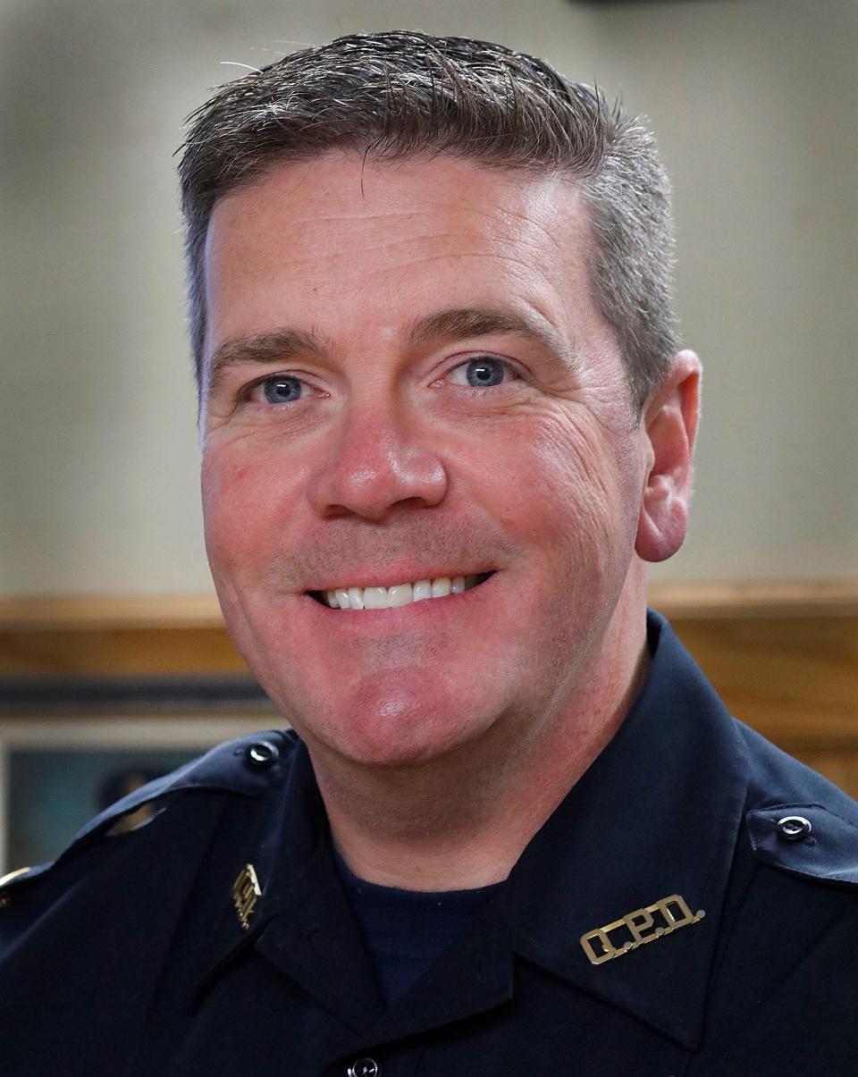 Quincy Police Chief Paul Keenan sits down with his replacement Lt. Mark P. Kennedy who will take over after Keenan retires at the end of the month.Tuesday June 13, 2023 