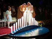 Saudi Arabia's King Salman bin Abdulaziz Al Saud attends Qiddiya, multi-billion dollar entertainment resort, launching ceremony in Riyadh, Saudi Arabia April 28, 2018, Picture taken April 28, 2018. Bandar Algaloud/Courtesy of Saudi Royal Court/Handout via REUTERS