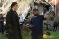 Director Timur Bekmambetov and Benjamin Walker on the set of 20th Century Fox's "<a href="http://movies.yahoo.com/movie/abraham-lincoln-vampire-hunter/" data-ylk="slk:Abraham Lincoln: Vampire Hunter;elm:context_link;itc:0;sec:content-canvas" class="link ">Abraham Lincoln: Vampire Hunter</a>" - 2012