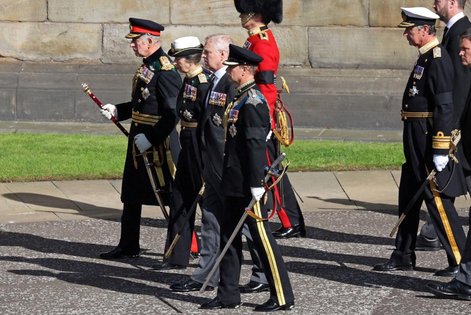 king charles and siblings procession