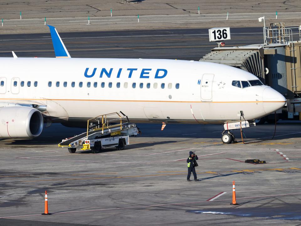 A United Airlines plane.