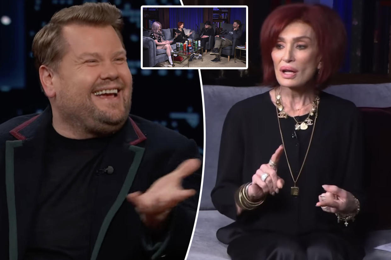 Sharon Osbourne issues another James Corden takedown, slams his 'fake laugh': 'He's fair game'