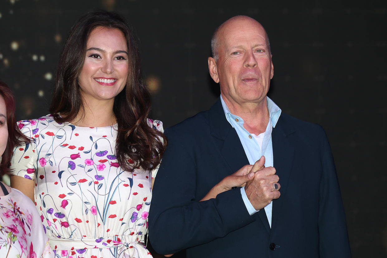 Emma Heming Willis (pictured with her husband in 2019) opened up about her sadness on Bruce Willis's birthday. (Photo: VCG/VCG via Getty Images)