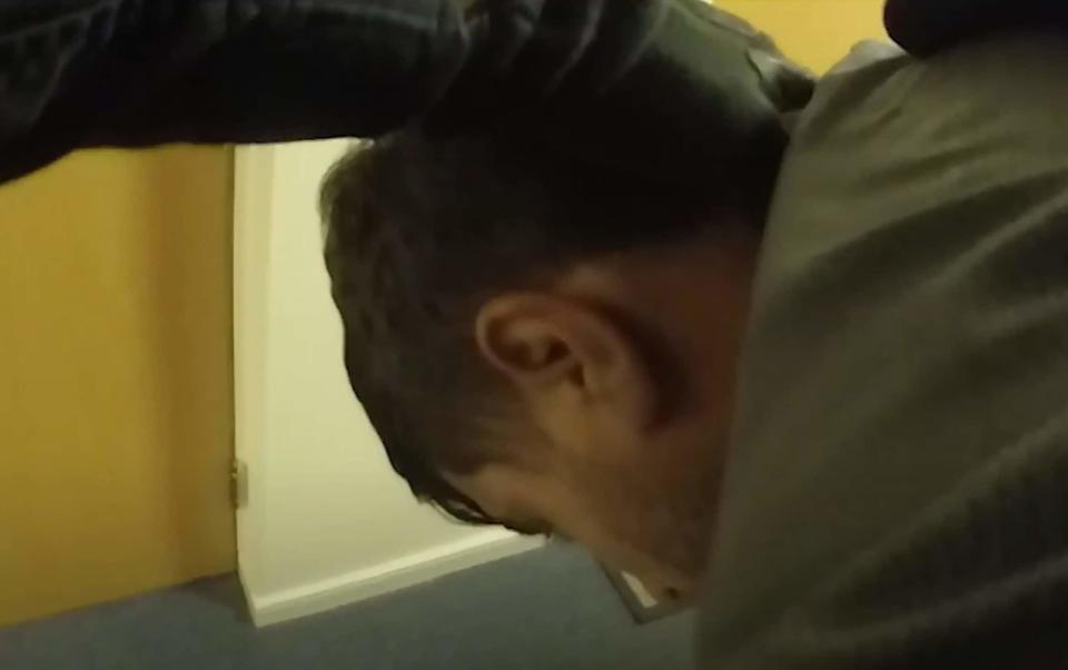 Body cam footage issued by Merseyside Police of Thomas Cashman being arrested in Runcorn