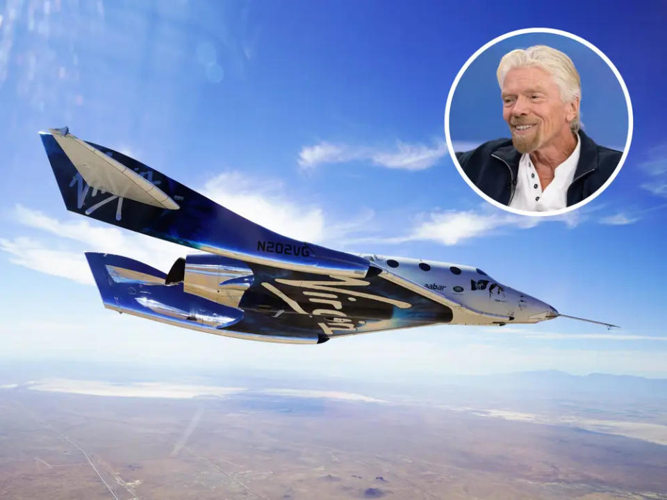 Die VSS Unity von Virgin Galactic und Richard Branson. - Copyright: Virgin Galactic und Nathan Congleton/NBC via Getty Images