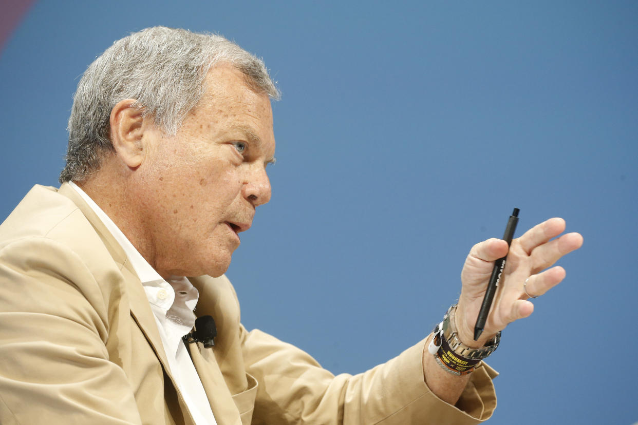 CANNES, FRANCE - JUNE 21: Chairman of S4capitel Sir Martin Sorrell speaks on stage during the S4capital session at the Cannes Lions 2019 : Day Five on June 21, 2019 in Cannes, France. (Photo by Richard Bord/Getty Images for Cannes Lions)