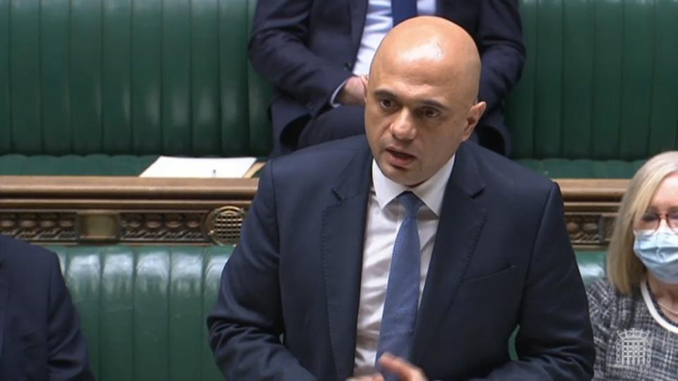 Health Secretary Sajid Javid said he is optimistic Plan B restrictions can be cut (PA) (PA Wire)