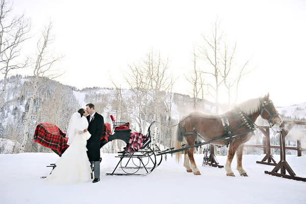 You Can Arrive In Style A horse drawn sledge? YES PLEASE. 