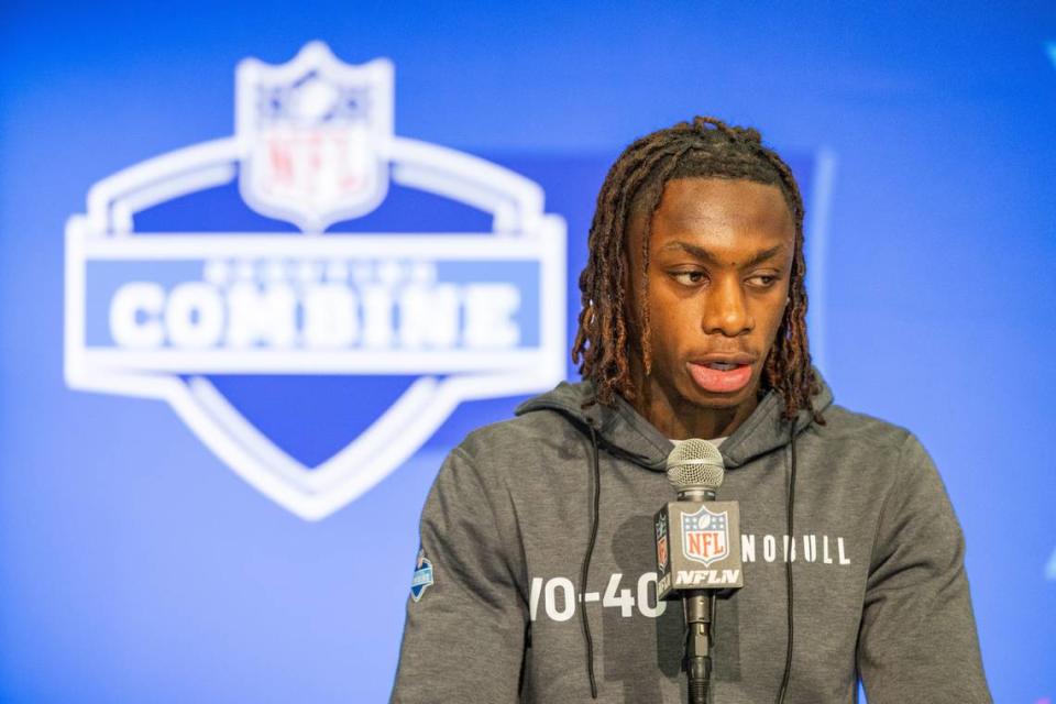 The Kansas City Chiefs selected wide receiver Xavier Worthy of Texas No. 28 overall in Thursday night’s opening round of the 2024 NFL Draft in Detroit.