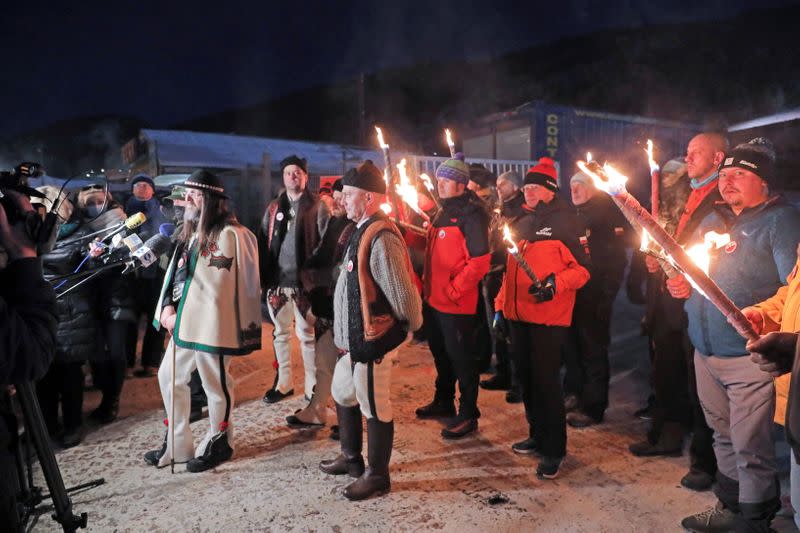 Polish highlanders hold a news conference in Zakopane