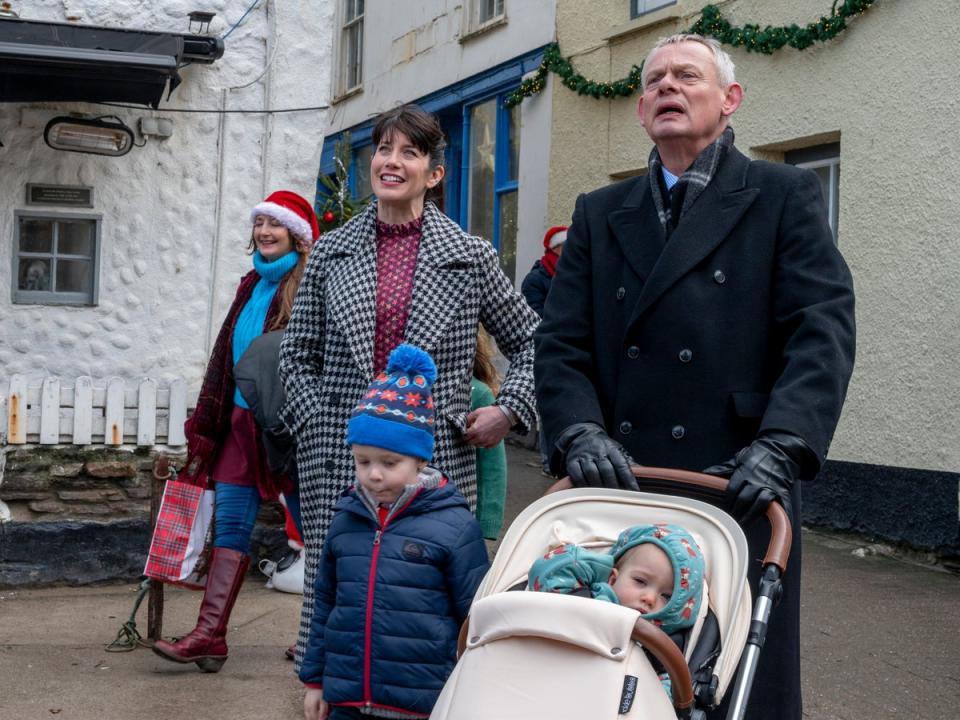 A family man: Clunes and Co in the ‘Doc Martin’ Christmas special (ITV)