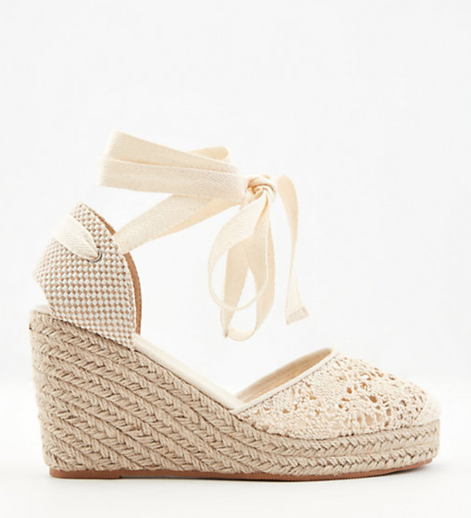 Macramé Wedge Espadrille Sandal. Image via Le Château.