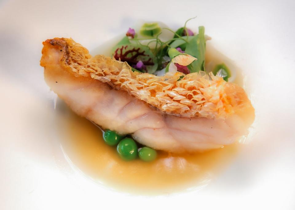 Ki Kim's rock cod arrives in a doenjang broth rippling with umami.