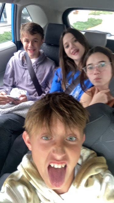 Caden Blaney, Erika Walters, Lilly Glaubach and Hunter Glickman take a selfie together. Lilly Glaubach, 13, died 11 days after a hit-and-run near Pine View School in Osprey on Aug. 28, 2022. Her friends and family remember her kindness, confidence and caring nature.