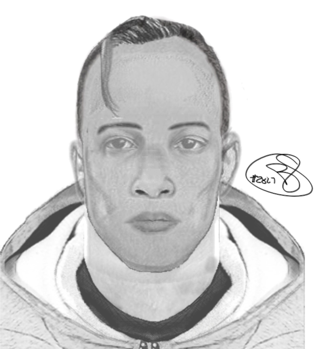 Composite sketch of a man suspected of trying to kidnap a 10-year-old girl in Montgomery County on March 10, 2024. (Image courtesy of the Montgomery County Department of Police)