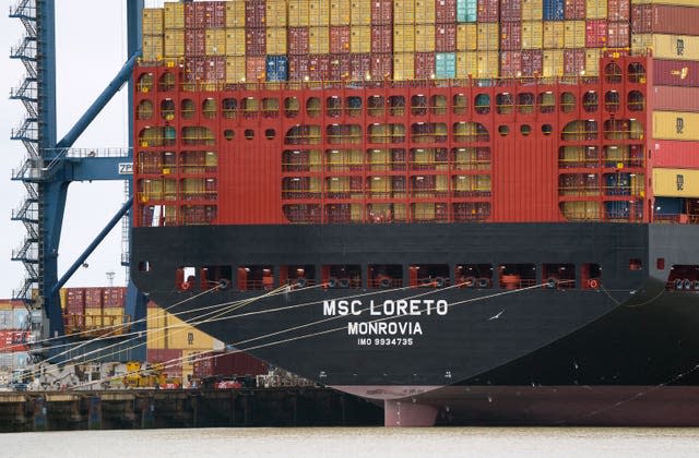 MSC Loreto at the Port of Felixstowe