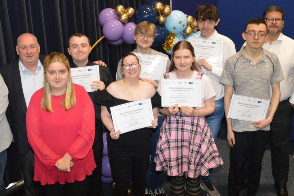 Graduates from University Hospital Hairmyres featuring students Alannah Watson, John Stewart, Katie Muir, Shaun Armitage, Laura Roberts, Scott Harvey, and Nathan Dovey <i>(Image: NHS Lanarkshire)</i>