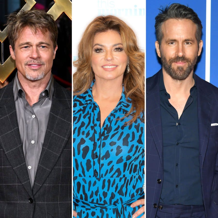 Brad Pitt Reacts to Shania Twain Replacing Him With Ryan Reynolds