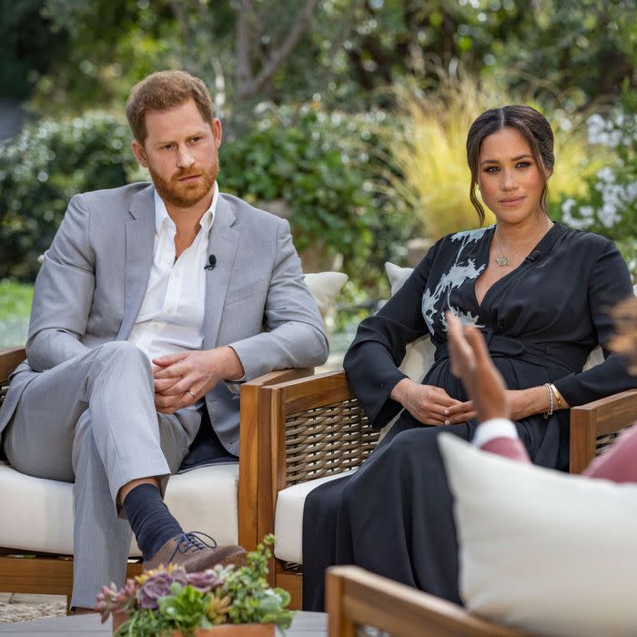 During the interview Meghan claimed Harry had a conversation with a senior royal who had concerns over their son's skin colour. Photo: CBS