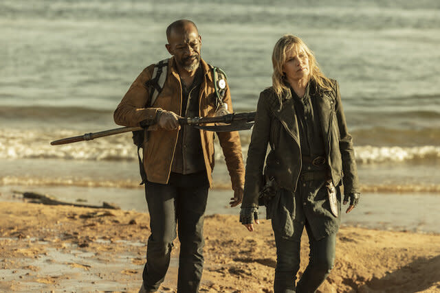 Kim Dickens as Madison Clark, Lennie James as Morgan Jones in Fear the Walking Dead Season 7, Episode 16