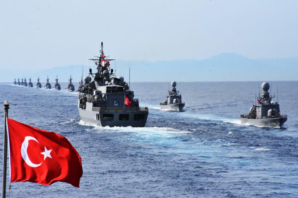 Turkish navy warships Blue Homeland 2022 exercise