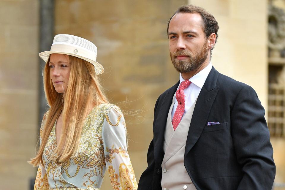 Alizee Thevenet and James Middleton attend the wedding of Lady Gabriella Windsor and Thomas Kingston at St George's Chapel