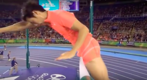 It all goes wrong for Japan’s Hiroki Ogita on the pole vault.