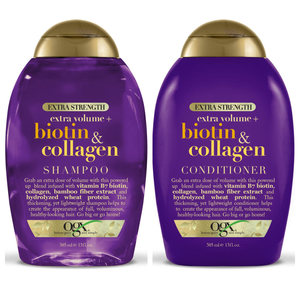 OGX’s Biotin & Collagen Shampoo and Conditioner - Credit: Courtesy