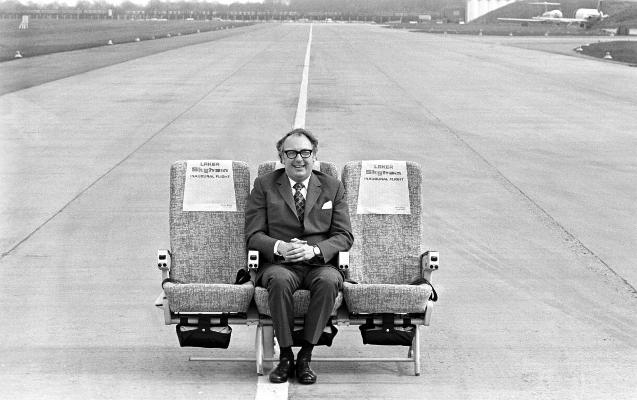British entrepreneur Sir Freddie Laker pioneered cheap air travel with his Skytrain to the United States in 1977 - 2010 Getty Images