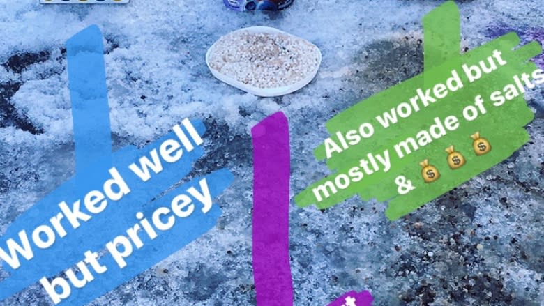 Salt, fertilizer, kitty litter? What's best for defrosting icy sidewalks in a pinch