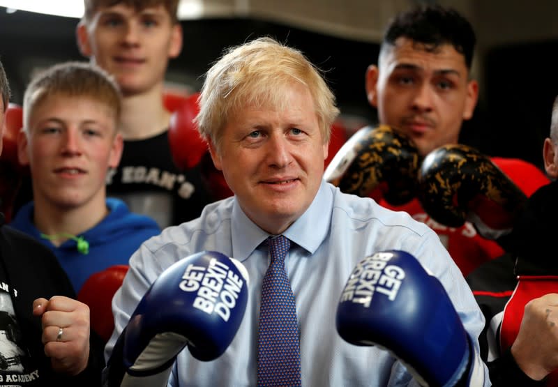 FILE PHOTO: British Prime Minister Boris Johnson continues General Election Campaign trail in Manchester