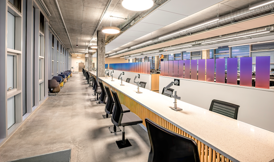 The goal of the interiors was to create a space where employees feel comfortable working each day.