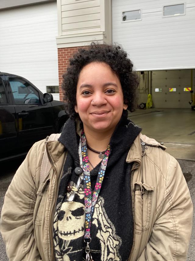 Danielle Perez, 31, said she was motivated to come out and vote at Fire Station 4 in Indianapolis Tuesday after an opinion draft from the Supreme Court which voted to overturn Roe v. Wade was leaked Monday night.