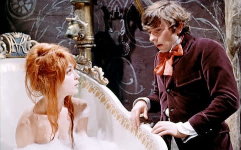 Sharon Tate and Roman Polanski on the set of The Fearless Vampire Killers - Credit: getty