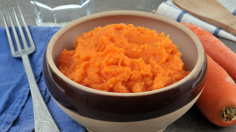 Bowl of carrot purée