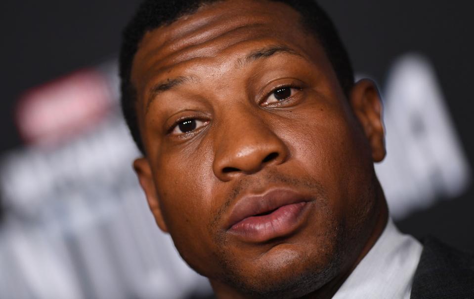 Jonathan Majors arrives for the World Premiere of Marvel’s ‘Ant-Man and the Wasp: Quantumania' at the Regency Village Theatre in Los Angeles, February 6, 2023. (AFP via Getty Images)