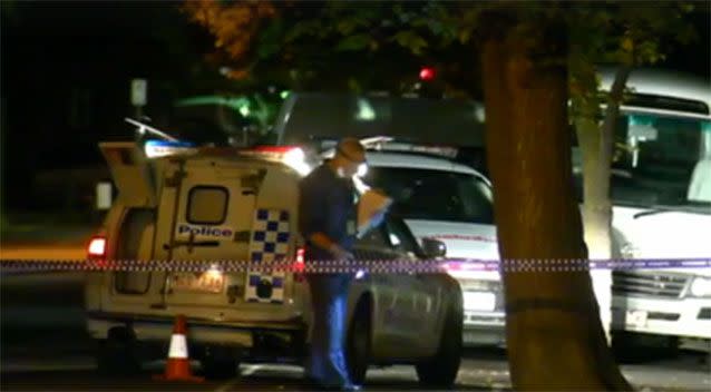 Police investigate as a Melbourne taxi driver was brutally assaulted. Picture: 7 News