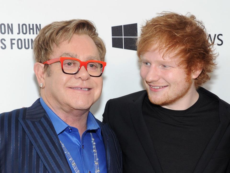 Elton John and Ed Sheeran in 2014.