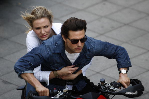 Tom Cruise and Cameron Diaz seen during the shooting of the film 'Knight and Day' on December 9, 2009 in Seville, Spain. (Photo by Jose Antonio De Lamadrid/Getty Images)