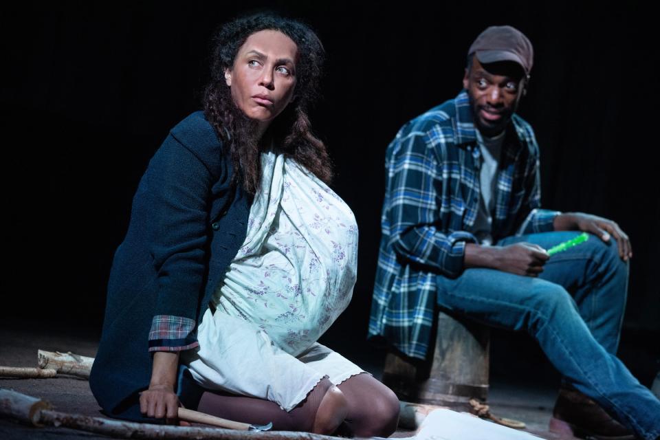 Nicole Ari Parker and Daniel J. Watts in a scene from "The Refuge Plays," now playing off-Broadway.