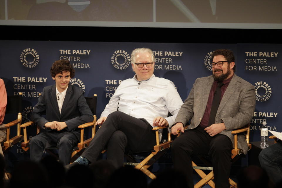 Jack Dylan Grazer, John Larroquette, and Bobby Moynihan, who star in <em>My, Myself & I.</em> (Photo: Francis Specker/CBS)